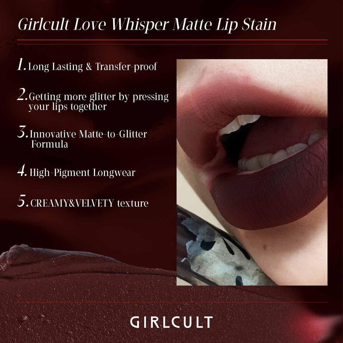 GIRLCULT on-model closeup demonstrating comfortable soft-matte wear