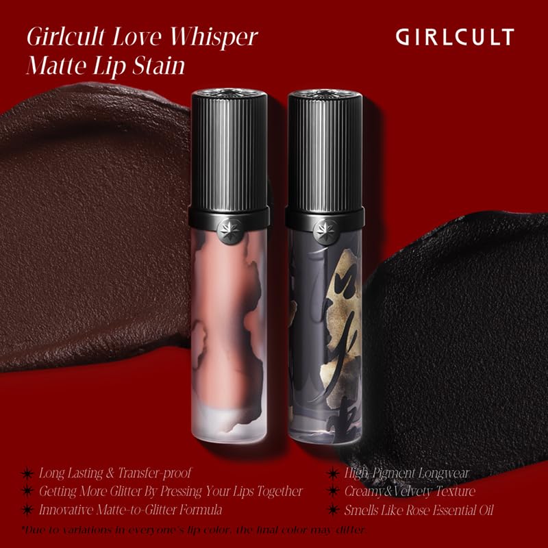 GIRLCULT lip stain worn by model in lifestyle scene illustrating comfortable long-wear benefit