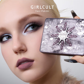 GIRLCULT palette in hand to show compact size for on-the-go use