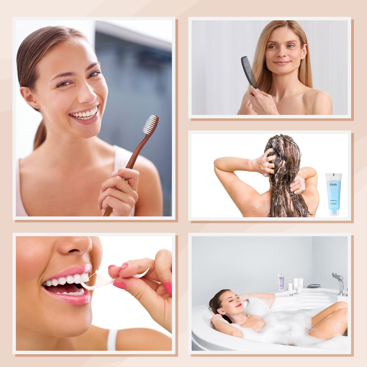 Gisdo soap and toothpaste detail providing compact hygiene essentials