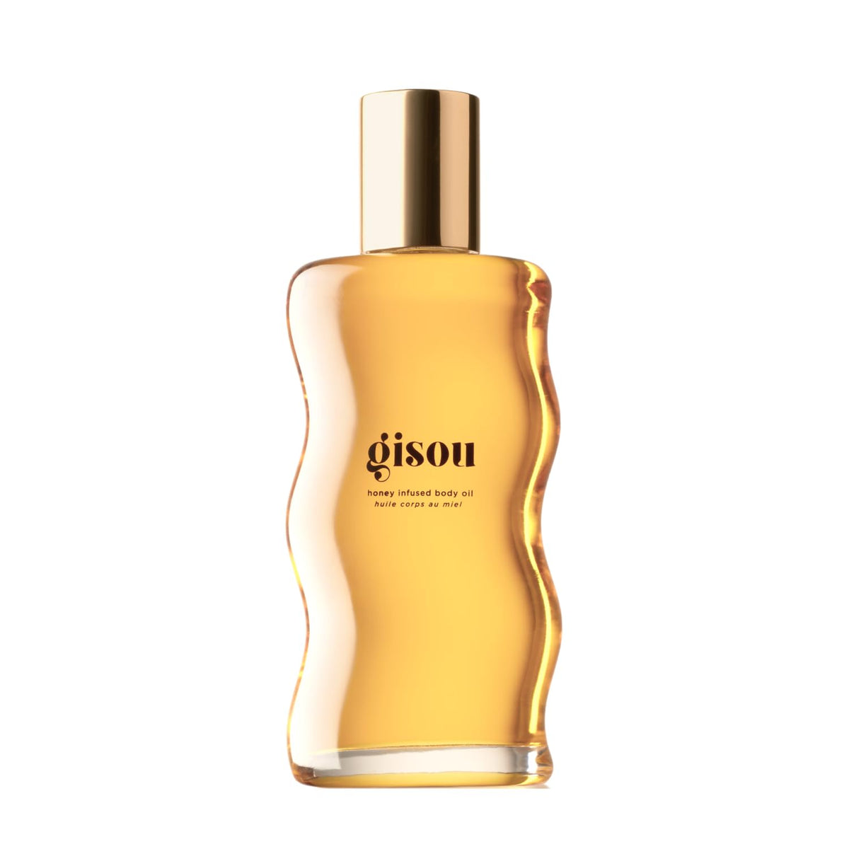 Gisou oil on bathroom shelf in lifestyle setting suggesting daily ritual benefit