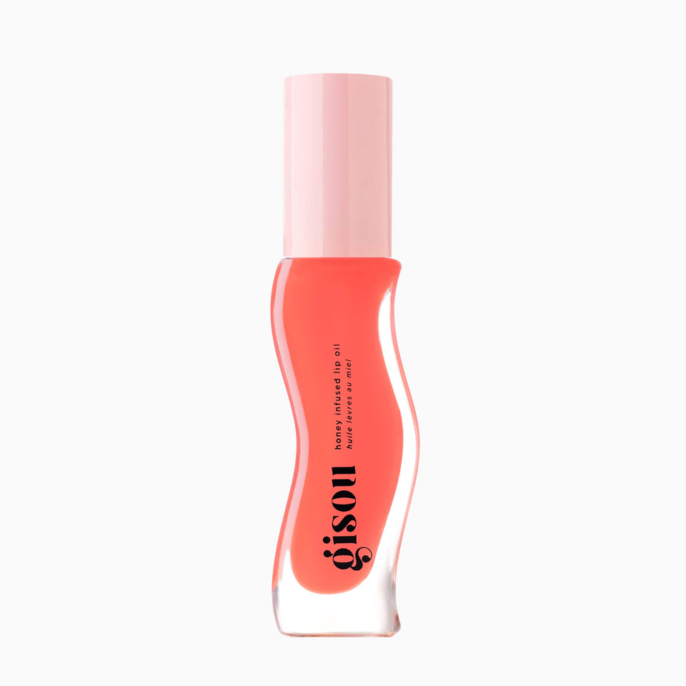 Gisou front packaging showing compact honey infused lip oil and glossy finish