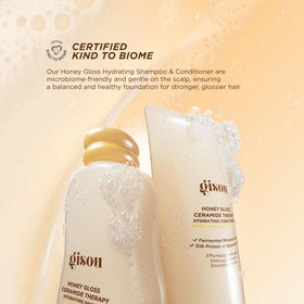 Gisou bottle next to ruler showing size and travel-friendly benefit