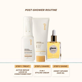 Gisou honey dipper and product indicating Mirsalehi Honey ingredient and nourishing benefit