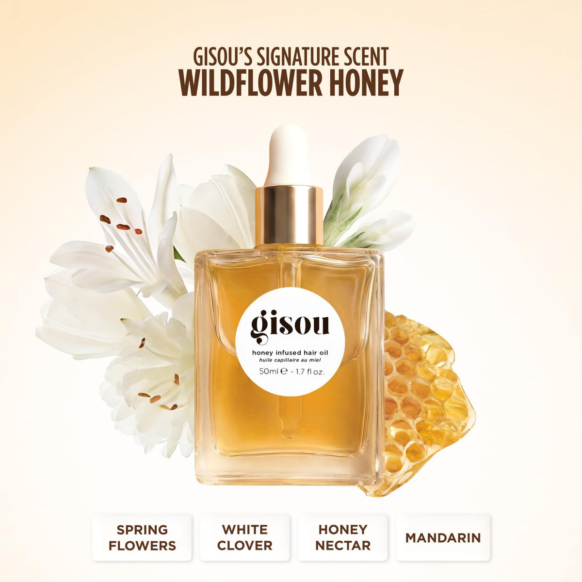 Gisou label detail highlighting Mirsalehi Honey and ingredient transparency benefits