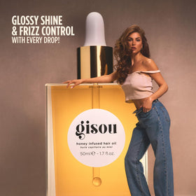 Gisou applied before blow-drying showing heat protection and smoother results