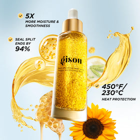 Gisou label close-up highlighting honey infusion and ingredient callouts