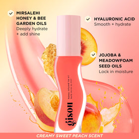 Gisou label detail highlighting Mirsalehi Honey ingredient for nourishing benefit