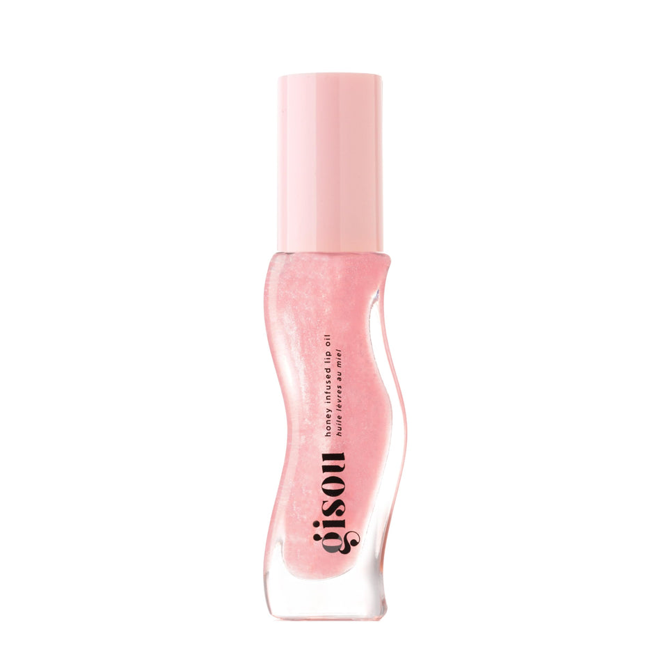 Gisou front packaging showing glossy lip oil and brand logo, instant shine