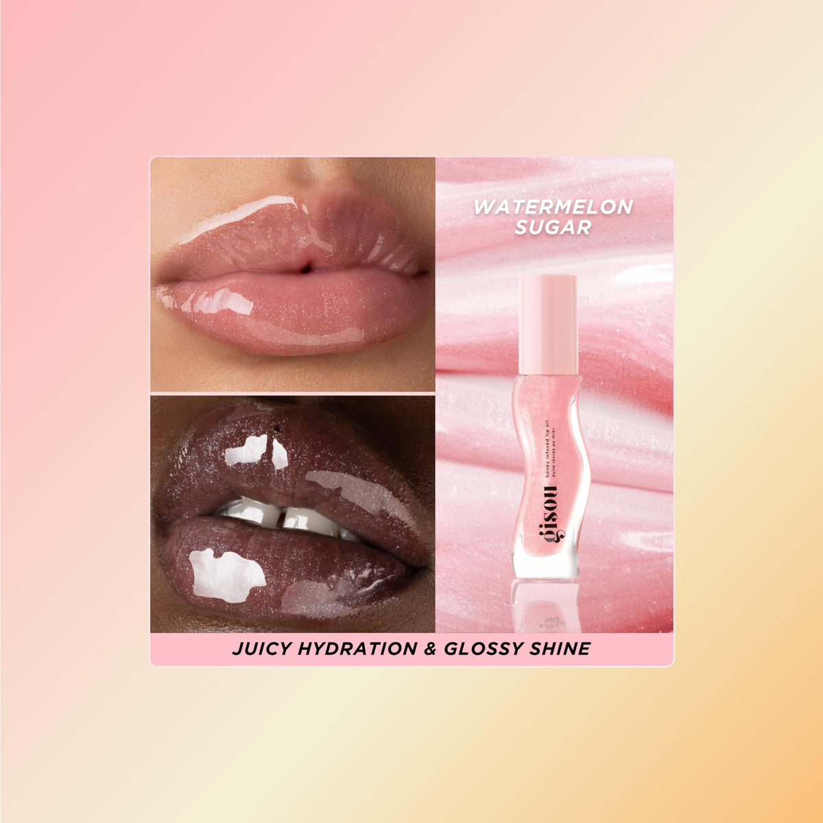 Gisou open wand and smooth oil texture demonstrating easy glide benefit