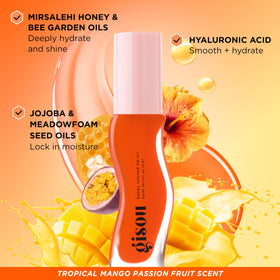 Gisou lip oil size comparison with an 8 ml tube for travel-friendly convenience