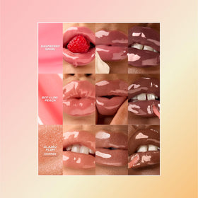 Gisou lip oil next to a coin showing 8ml travel-friendly size and portable convenience