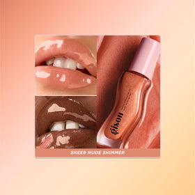 Gisou lip oil tube and cap detail showing applicator and precision glide benefit