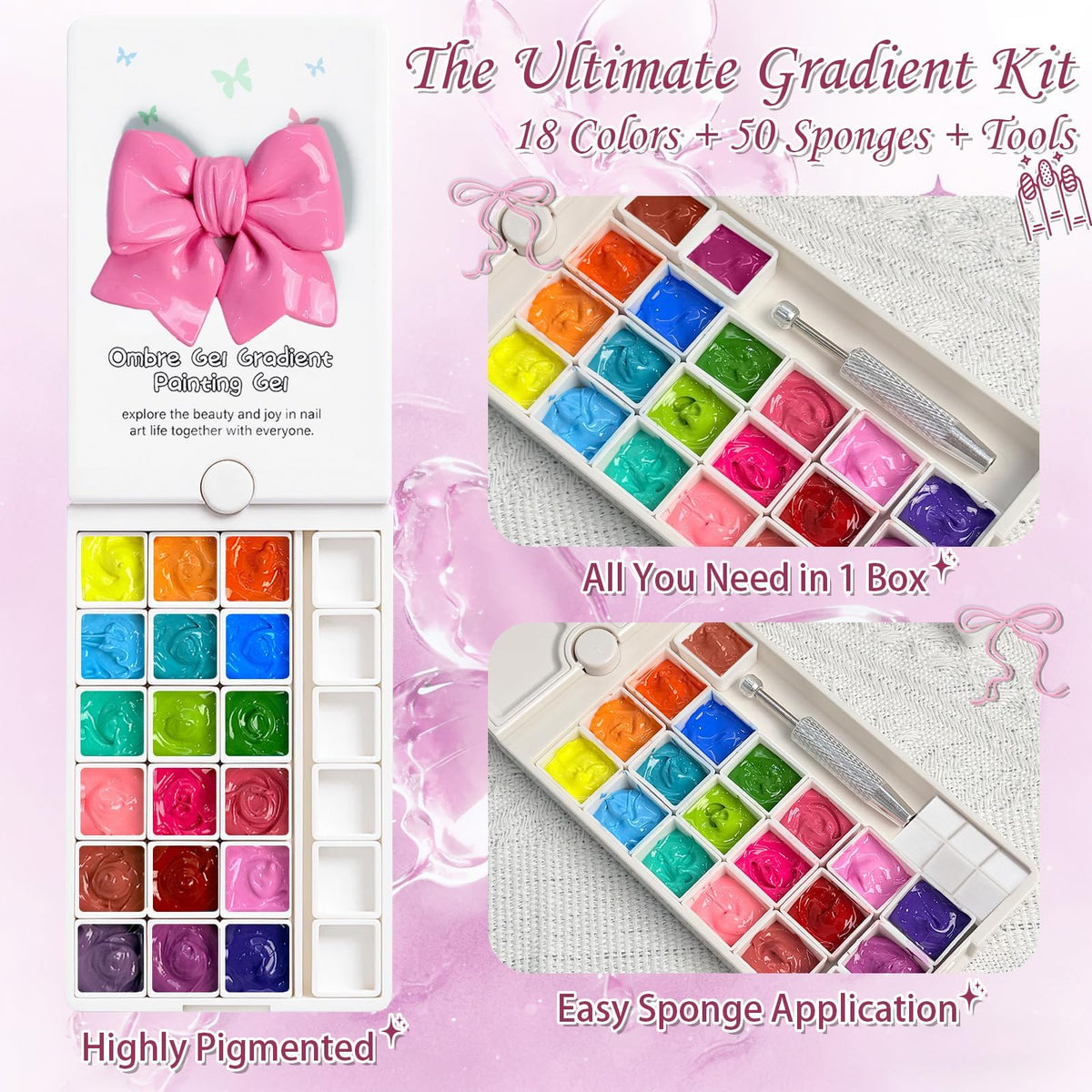 GJYUQHUA swatch wheel of 18 gradient shades for quick color selection