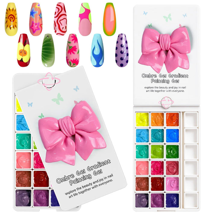 GJYUQHUA front packaging showing all 18 gel jars and included tools for easy setup
