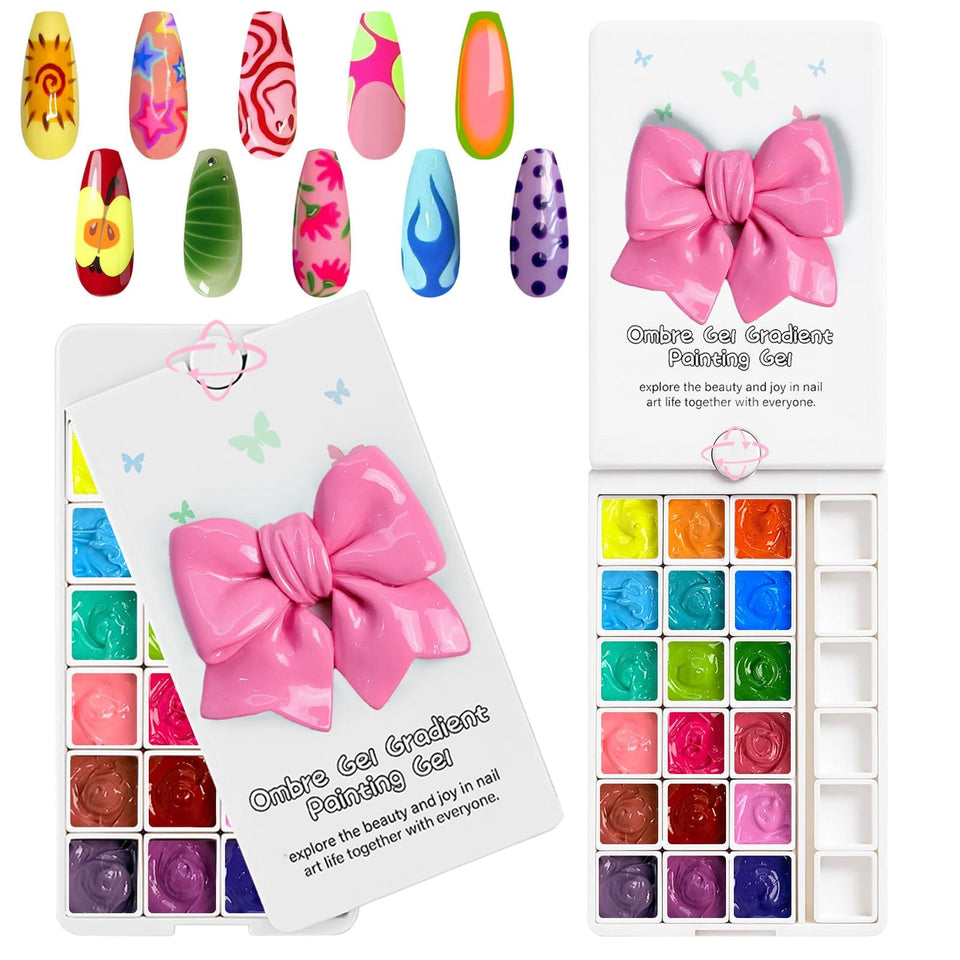 GJYUQHUA front packaging showing all 18 gel jars and included tools for easy setup