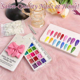 GJYUQHUA manicure in progress using sponge patting for a flawless ombre effect