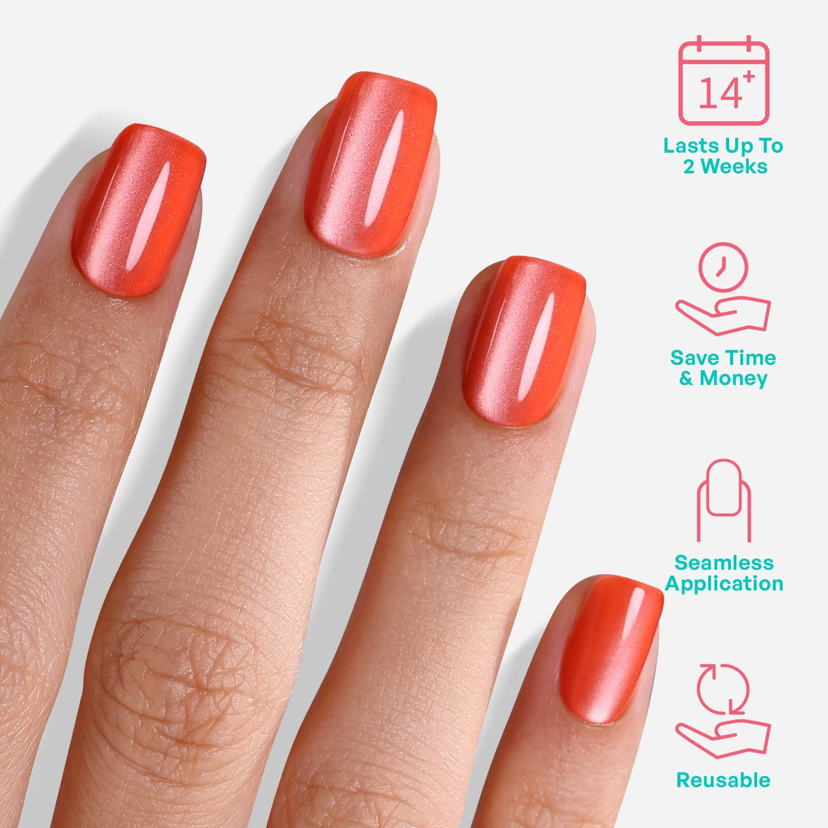 GJZEZ nails held in hand demonstrating size scale for accurate at-home fitting