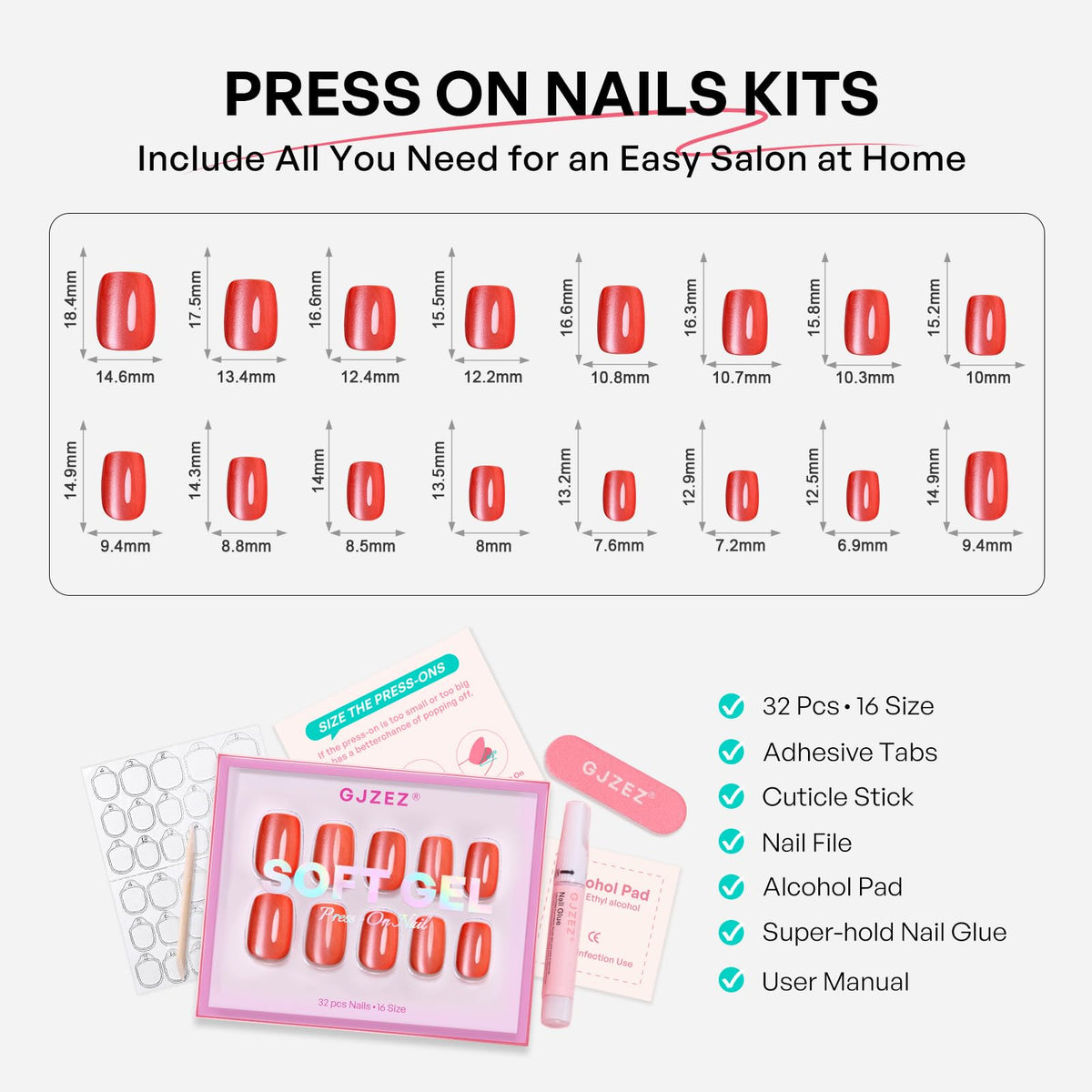 GJZEZ press on nails worn on fingers illustrating polished look for everyday confidence