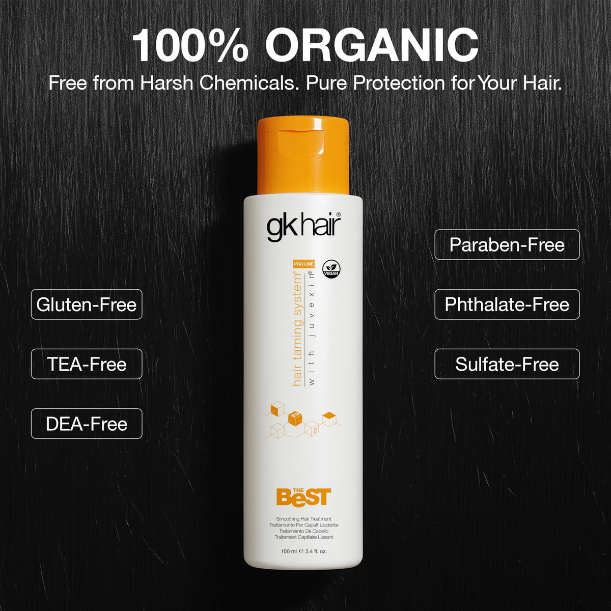 GK HAIR before and after hair strands showing smoother, stronger look