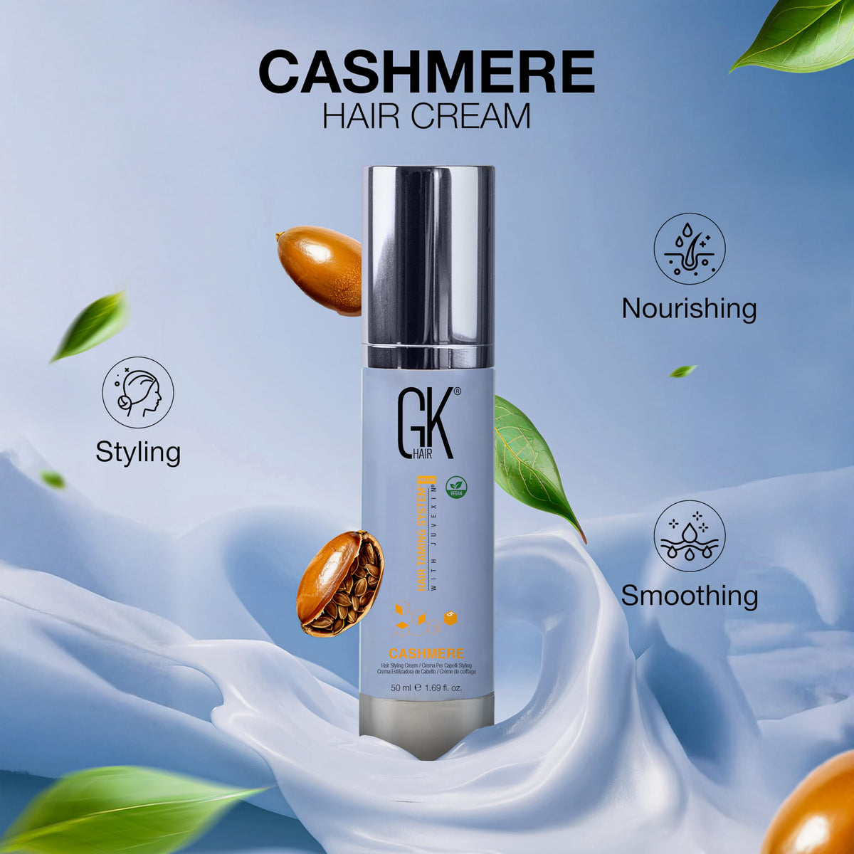 GK HAIR argan oil close-up to show nourishing ingredient benefits