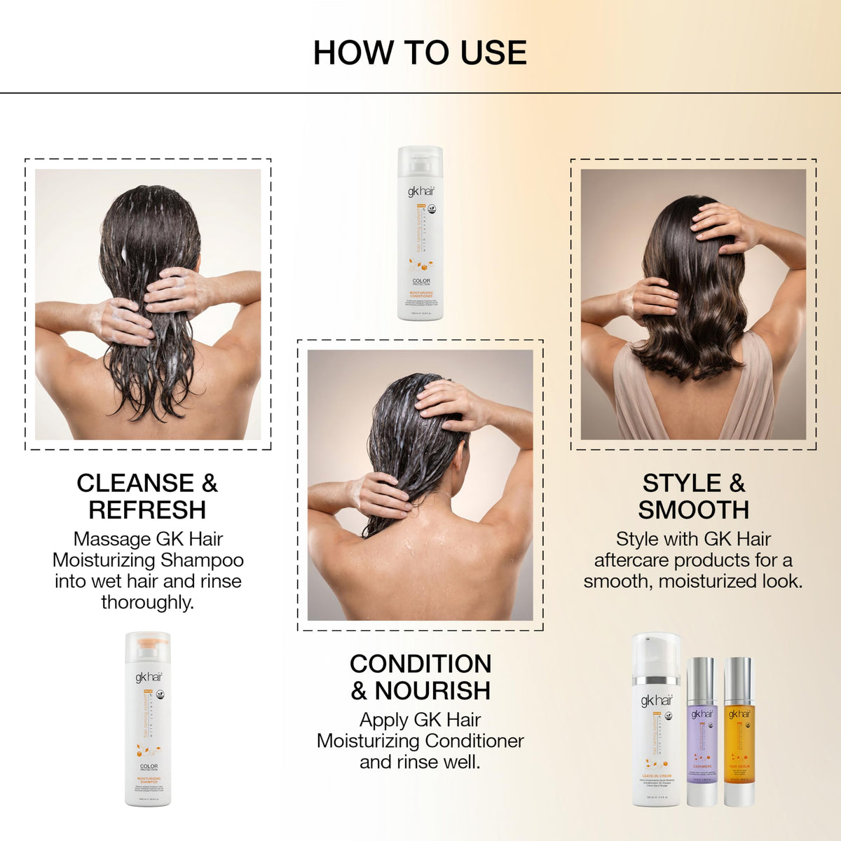 GK HAIR creamy conditioner texture close-up for smooth detangling benefit
