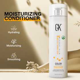 GK HAIR bottle next to a ruler, 33.8 oz scale for value and long-lasting supply