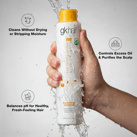 GK HAIR conditioner cream texture showing lightweight hydration and detangling benefit
