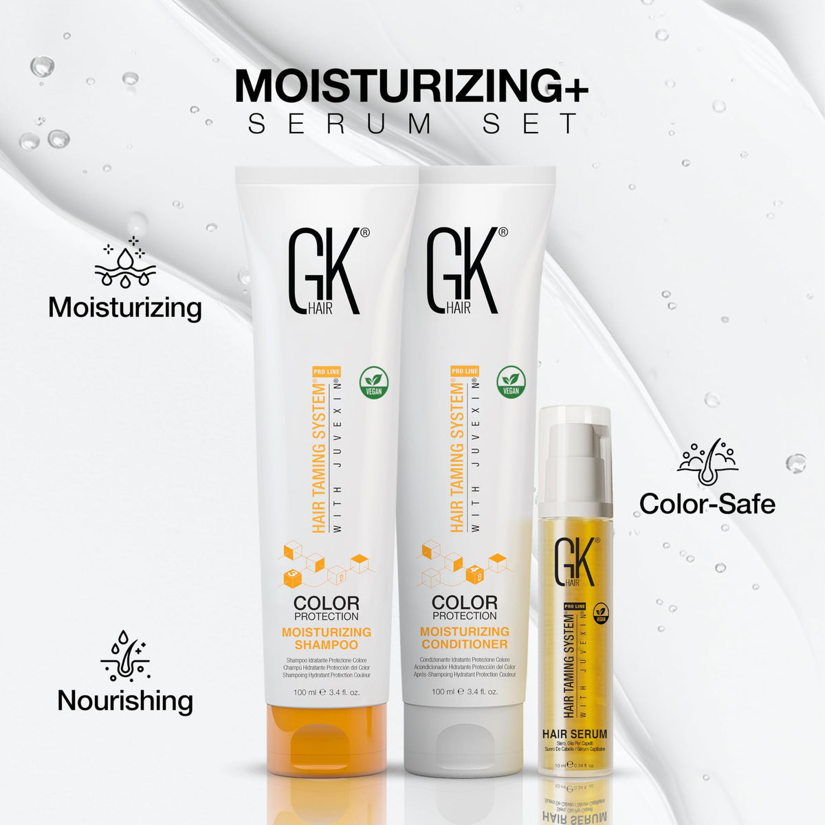 GK HAIR conditioner cream texture demonstrating moisturizing and detangling benefit