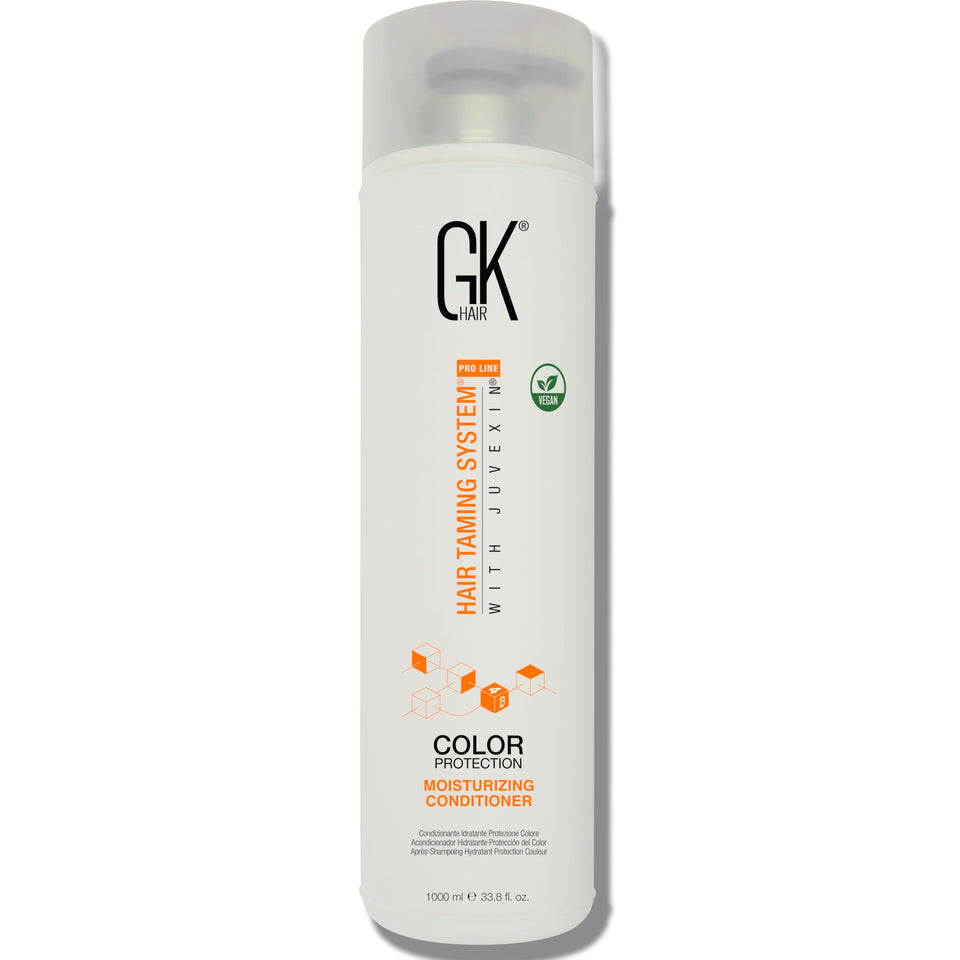 GK HAIR front label showing product name and size, clear benefit: easy identification