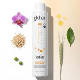 GK HAIR conditioner in hand showing real size and easy application