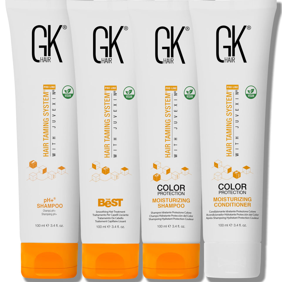 GK HAIR front packaging showing kit and professional finish