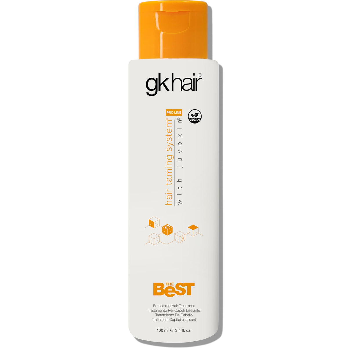 GK HAIR front packaging showcasing salon-strength smoothing cream benefit