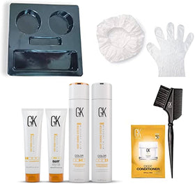 GK HAIR front packaging showing kit components and clear benefit