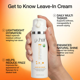GK HAIR cream texture close-up revealing lightweight moisturizing feel