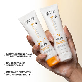 GK HAIR travel bag scene showing duo packed for on-the-go touchups