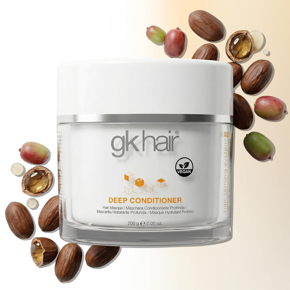 GK HAIR open jar showing creamy texture for deep conditioning