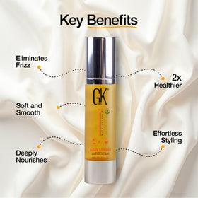 GK HAIR pump closeup showing easy dispensing and controlled application benefit