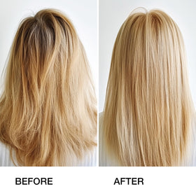 GK HAIR shampoo bottle close-up highlighting label and gentle sulfate-free benefit