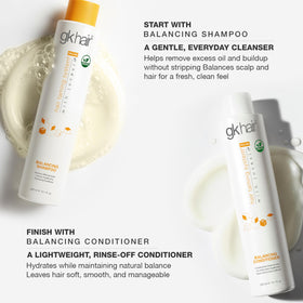 GK HAIR 10.1 oz bottle in hand illustrating true size