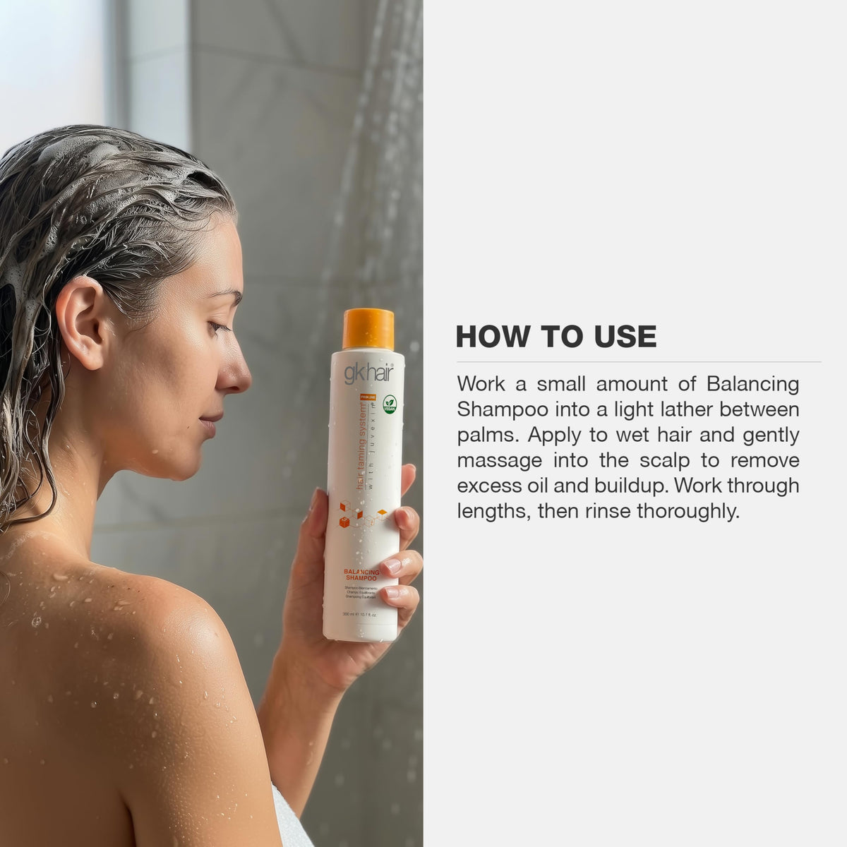 GK HAIR smooth shiny hair after use showing frizz reduction