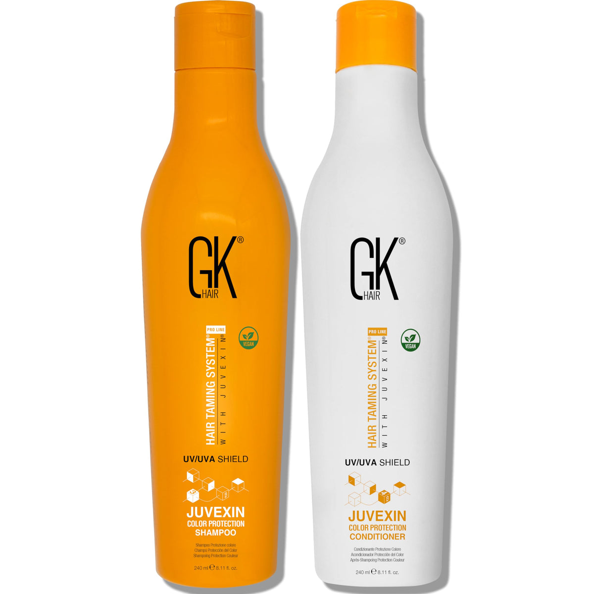 GK HAIR front packaging showing protective duo and vibrancy preservation