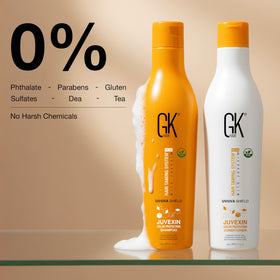 GK HAIR pump dispenser close-up for easy salon-style application
