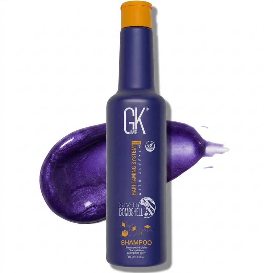 GK HAIR front bottle view showing branding and travel size benefit