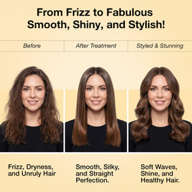 GK HAIR in styled setting showing glossy, manageable hair benefit