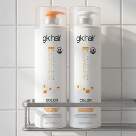 GK HAIR badge graphic indicating sulfate- and paraben-free formula benefits