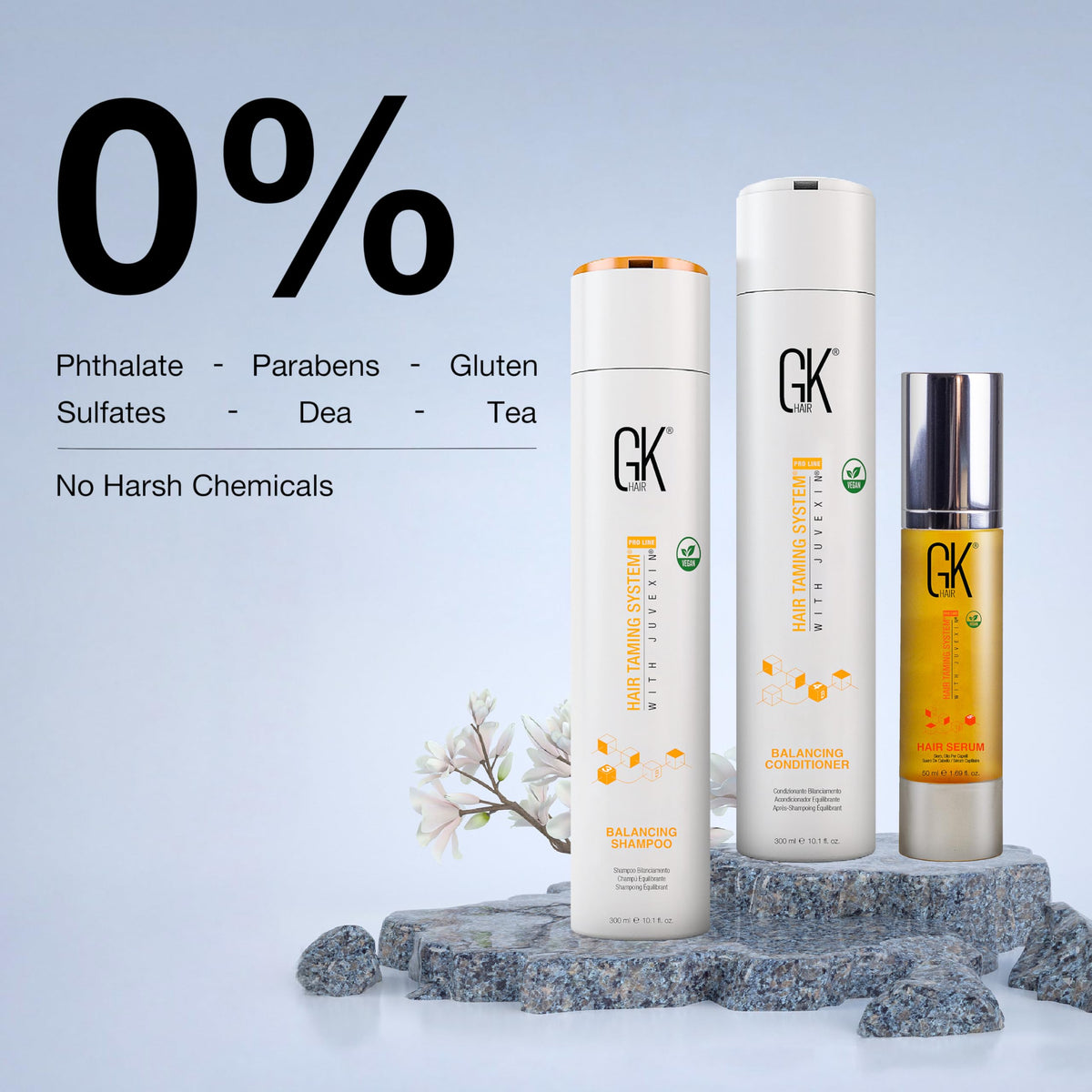 GK HAIR rich foam in hand demonstrating cleansing power without dryness