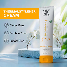 GK HAIR in-salon blow-dry scene illustrating faster drying and polished finish benefit