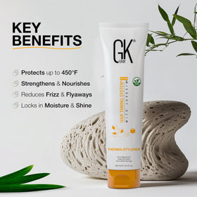 GK HAIR cream dispensed on hand illustrating amount needed and easy application benefit