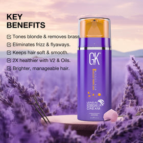 GK HAIR after toning on blonde hair showing reduced brassiness and shine